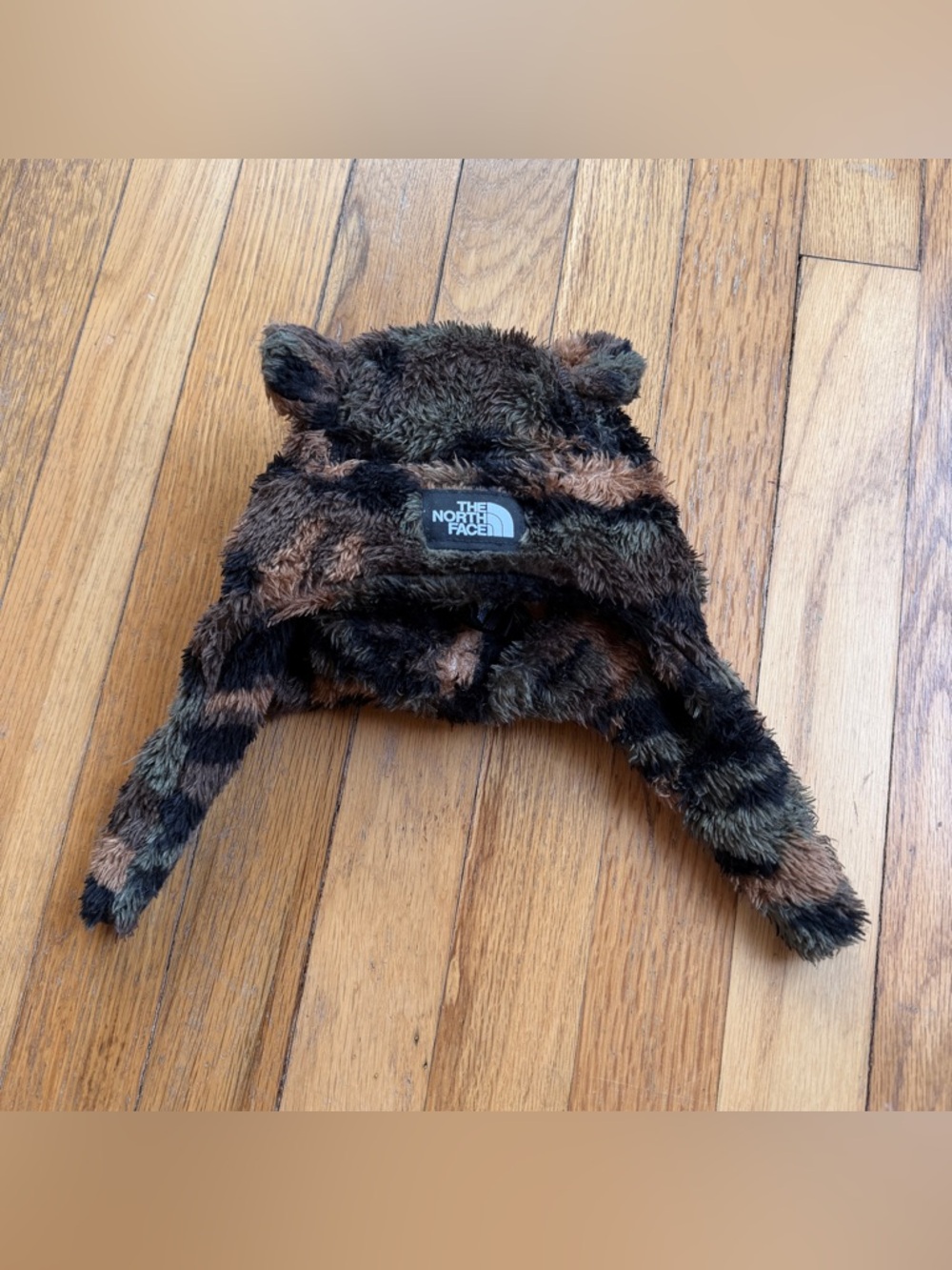 North face kids camo fleece beanie with ears